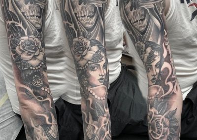 black gray tattoo skull tattoo zurich tattoo uster tattoo schwarz grau tattoo sleeve tattoo rose tattoo