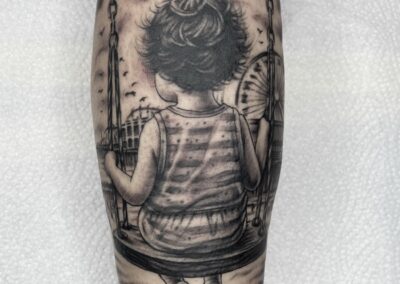 black grey tattoo , family tattoo, fine line tattoo